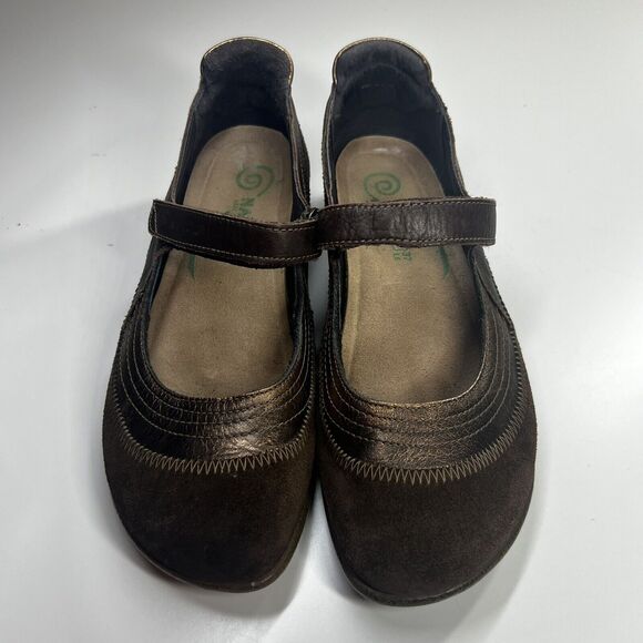 NAOT 37 US 6 Kirei Brown Leather Mary janes Comfort Casual Excellent - Picture 3 of 8